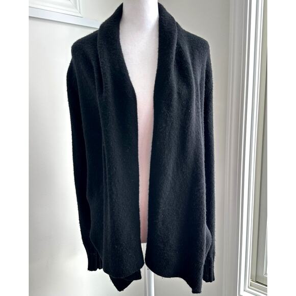 VINCE Yak Wool XS Black Open Front Draped Soft Warm Cardigan Women's Sweater - Picture 1 of 6